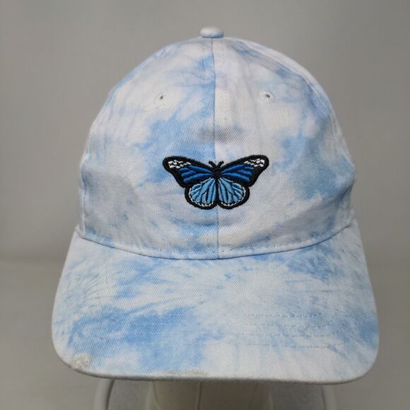 Butterfly Strapback Hat Multi One Size Embroidered Adjustable Tie Dye - Picture 2 of 6